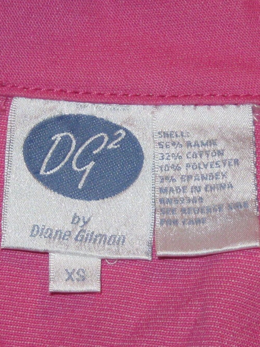 DG2 Diane Gilman Denim Trench Jacket Coat XS Pink - Picture 4 of 4